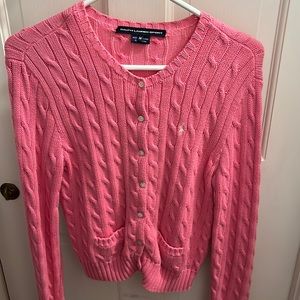 Pink cable knit cardigan